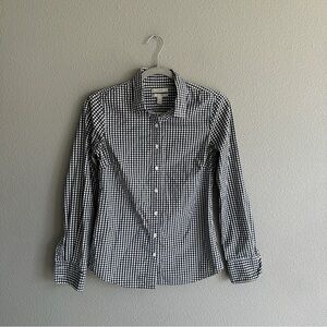 J. Crew Black and White Gingham Button Down Shirt XS